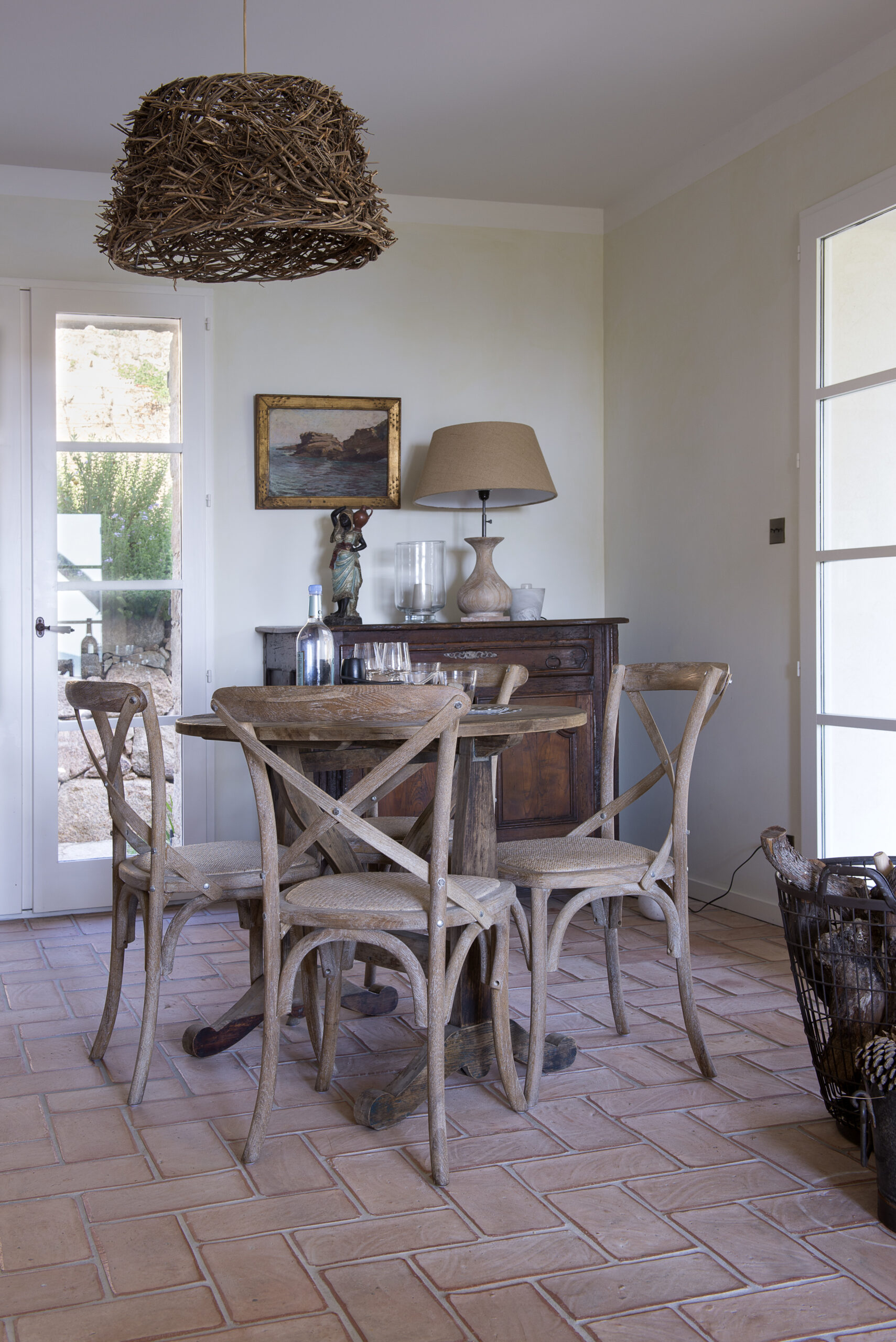 Dining room with fireplace image